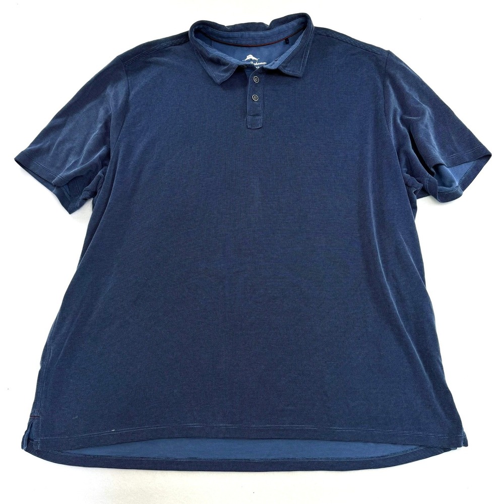 Tommy Bahama Mens XXXL Polo Shirt Navy Blue Tencel Modal ST226187RA 3XL - Picture 2 of 6